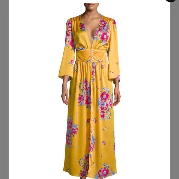 Free People Jackets & Blazers - FREE PEOPLE YELLOW ALEXA DUATER LONG CASUAL MAXI